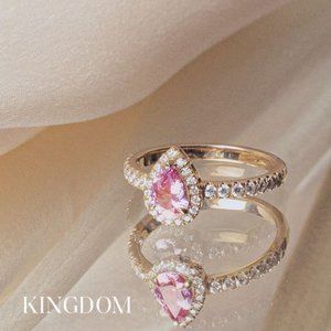 Pink Pear Engagement Ring